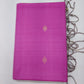 Pure Handloom Soft Silk Rani Pink Saree with Silver-Grey Floral Zari Pallu
