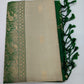 Pure Handloom Soft Silk Cream Saree with Emerald Green Zari Border & Rich Pallu