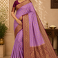 Semi Silk Butta Saree – Lavender Purple with Wine Purple Rich Zari Border & Grand Pallu