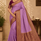 Semi Silk Butta Saree – Lavender Purple with Wine Purple Rich Zari Border & Grand Pallu