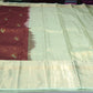 Kanjivaram Bridal Saree –Deep Maroon with Mint Green Rich Zari Border & Grand Pallu