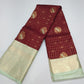Kanjivaram Bridal Saree –Deep Maroon with Mint Green Rich Zari Border & Grand Pallu