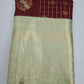 Kanjivaram Bridal Saree –Deep Maroon with Mint Green Rich Zari Border & Grand Pallu