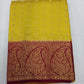 Semi Silk Butta Saree – Mustard Yellow with Wine Purple Rich Zari Border & Grand Pallu