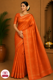 Pure Handloom Soft Silk Saree – Sunset Orange & Magenta Pink Dual Tone