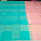 Pure Handloom Soft Silk Saree – Aqua Blue & Baby Pink Elegance