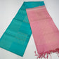 Pure Handloom Soft Silk Saree – Aqua Blue & Baby Pink Elegance