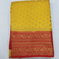 Semi Silk Butta Saree – Golden Yellow with Vermilion Red Rich Zari Border & Grand Pallu