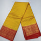 Semi Silk Butta Saree – Golden Yellow with Vermilion Red Rich Zari Border & Grand Pallu