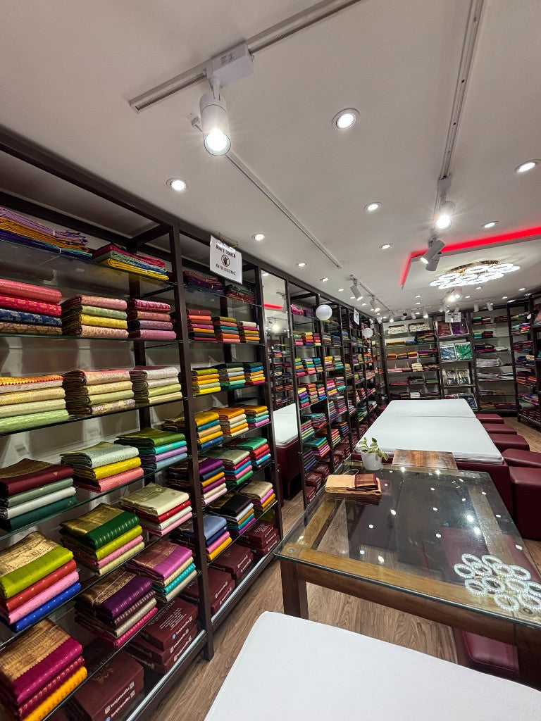 Walk the aisles and feel the silk in person